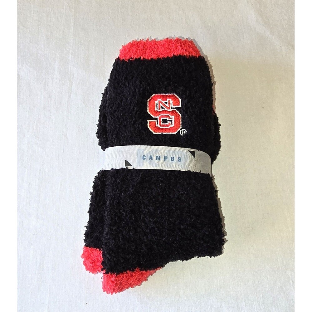 North Carolina NC State Wolfpack Socks Fuzzy Collegiate Licensed Product OneSize